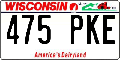 WI license plate 475PKE
