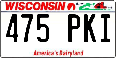 WI license plate 475PKI