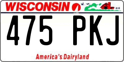 WI license plate 475PKJ
