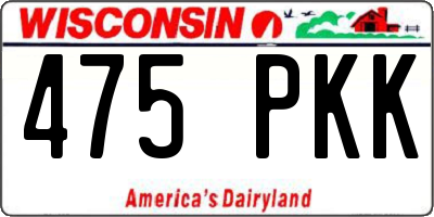 WI license plate 475PKK
