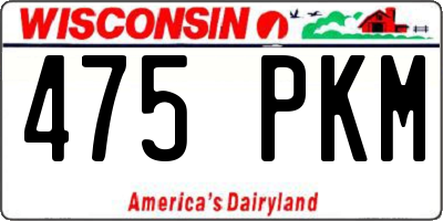 WI license plate 475PKM