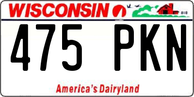WI license plate 475PKN