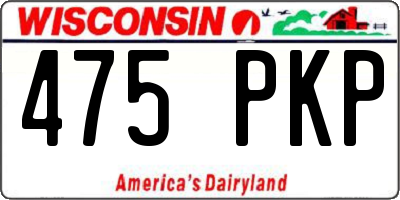 WI license plate 475PKP