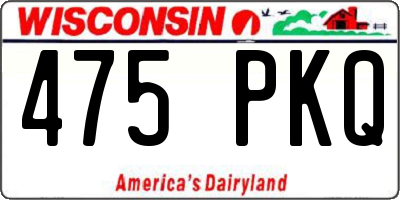 WI license plate 475PKQ