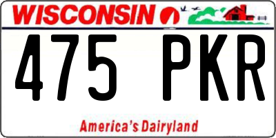WI license plate 475PKR