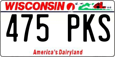 WI license plate 475PKS