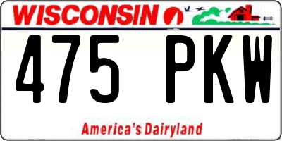 WI license plate 475PKW