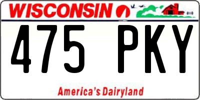 WI license plate 475PKY