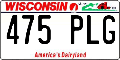 WI license plate 475PLG
