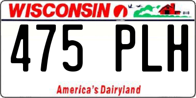 WI license plate 475PLH