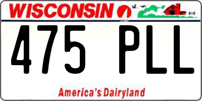 WI license plate 475PLL