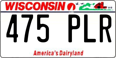 WI license plate 475PLR