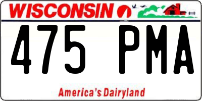 WI license plate 475PMA