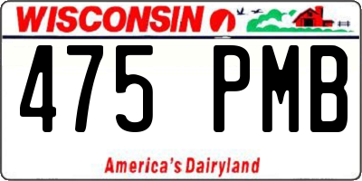 WI license plate 475PMB