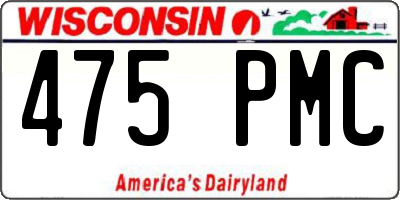 WI license plate 475PMC