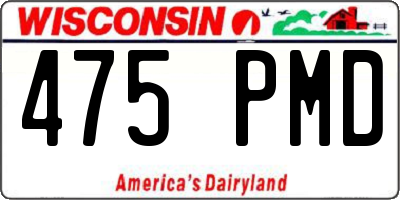 WI license plate 475PMD