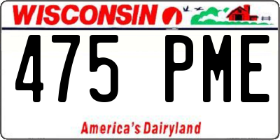 WI license plate 475PME