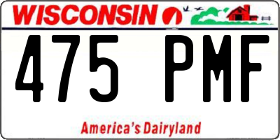 WI license plate 475PMF