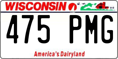 WI license plate 475PMG