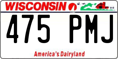 WI license plate 475PMJ