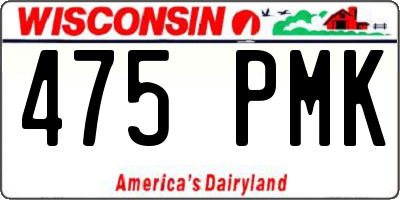 WI license plate 475PMK