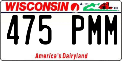 WI license plate 475PMM