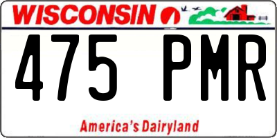 WI license plate 475PMR
