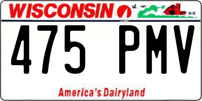 WI license plate 475PMV