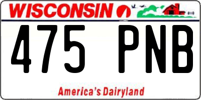 WI license plate 475PNB