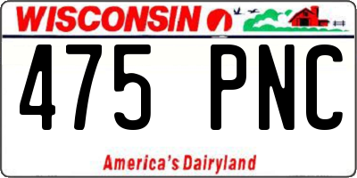 WI license plate 475PNC