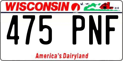 WI license plate 475PNF