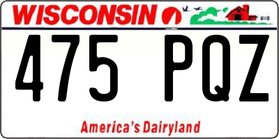 WI license plate 475PQZ