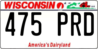 WI license plate 475PRD