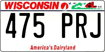 WI license plate 475PRJ