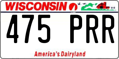 WI license plate 475PRR