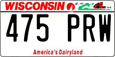 WI license plate 475PRW