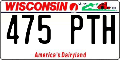 WI license plate 475PTH