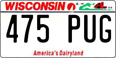 WI license plate 475PUG