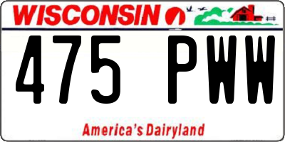 WI license plate 475PWW