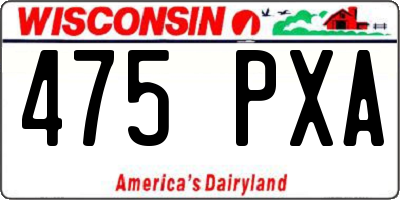 WI license plate 475PXA