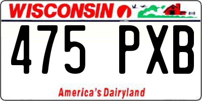 WI license plate 475PXB