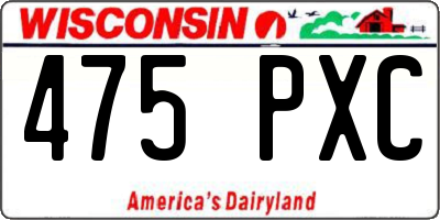WI license plate 475PXC