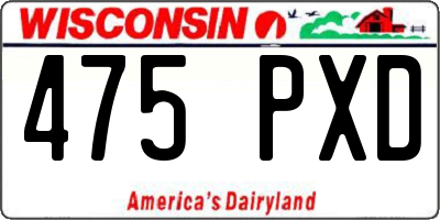 WI license plate 475PXD