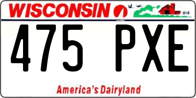 WI license plate 475PXE