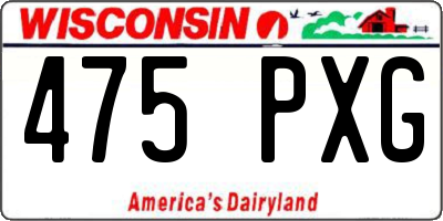 WI license plate 475PXG