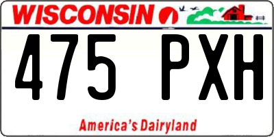 WI license plate 475PXH