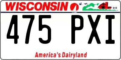 WI license plate 475PXI