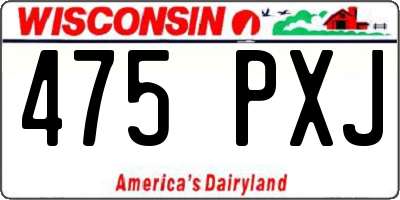 WI license plate 475PXJ