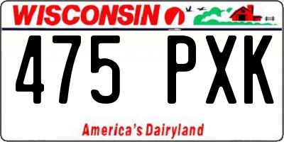 WI license plate 475PXK