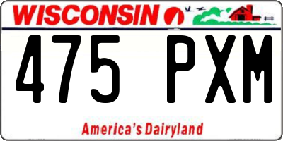 WI license plate 475PXM